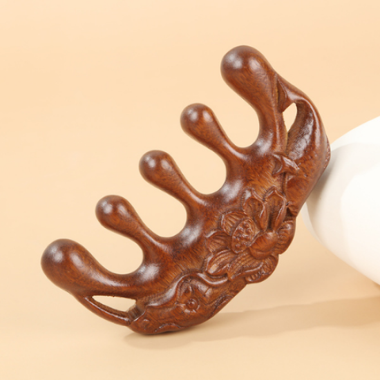 Sandal Ağacı Gua Sha, Masaj Aleti Yüz & El & Tüm Vücut & Saç Bakım No:3