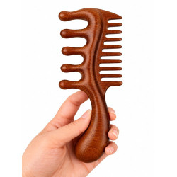 Sandal Ağacı Çift Taraflı Masaj Tarağı Sandal Ağacı Çift Taraflı Masaj Tarağı
